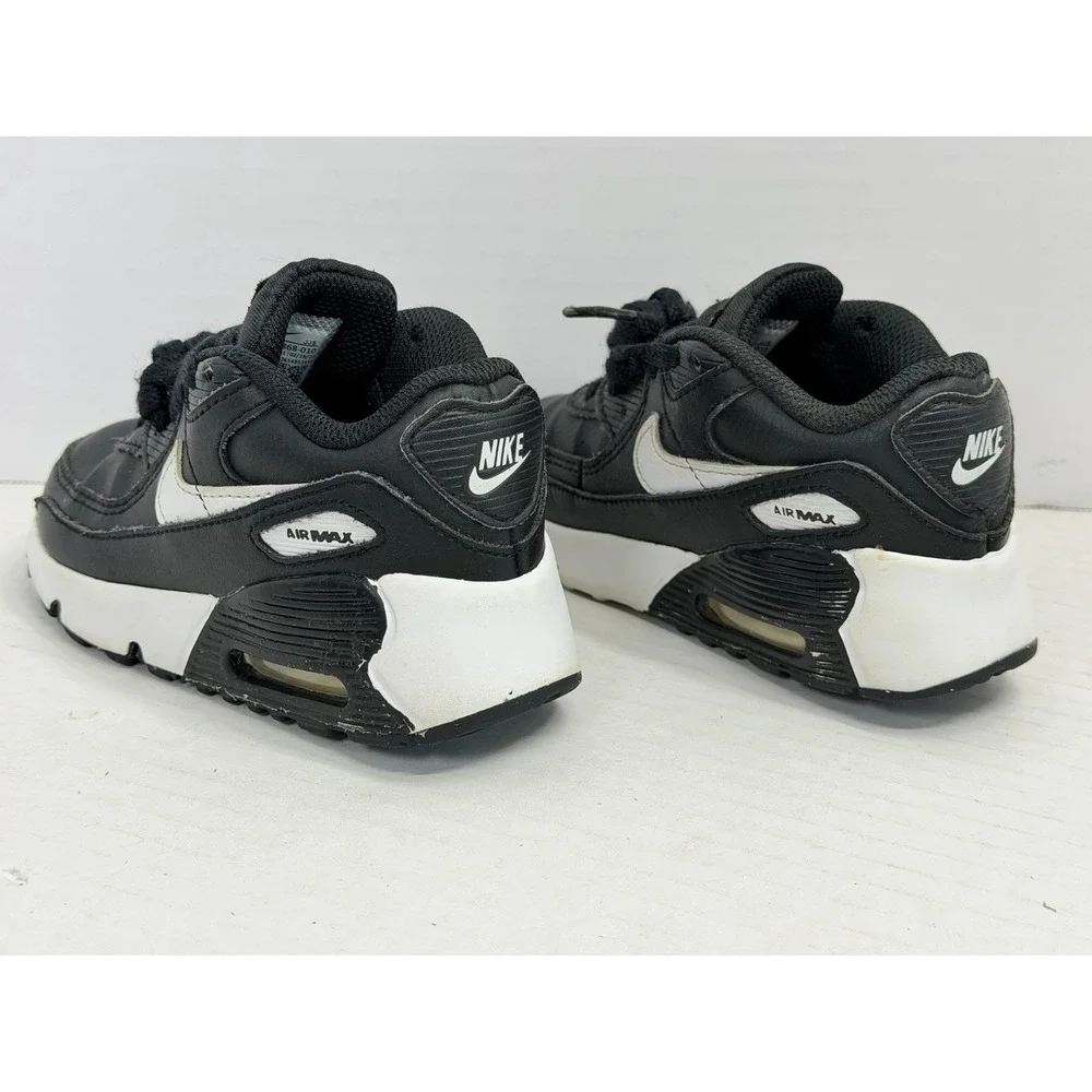Nike Air Max 90 LTR Black White Toddler Size 9C Shoes CD6868-010
